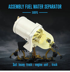500FG Assembly With 12V/24V Heating Wire Fuel Filter Marine Boat Trucks 90GPH Boat Engine Fuel Water Separator