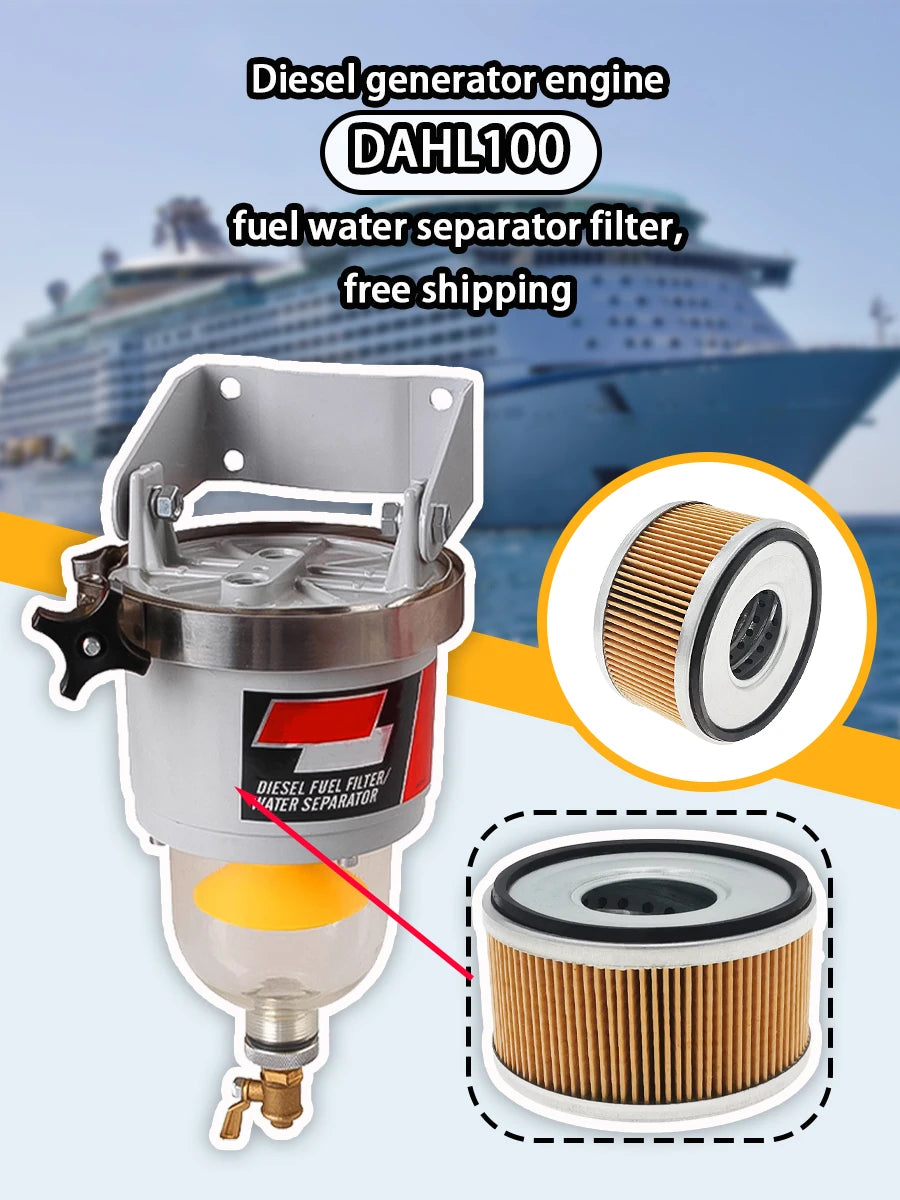 Diesel generator engine DAHL100 fuel water separator filter, free shipping