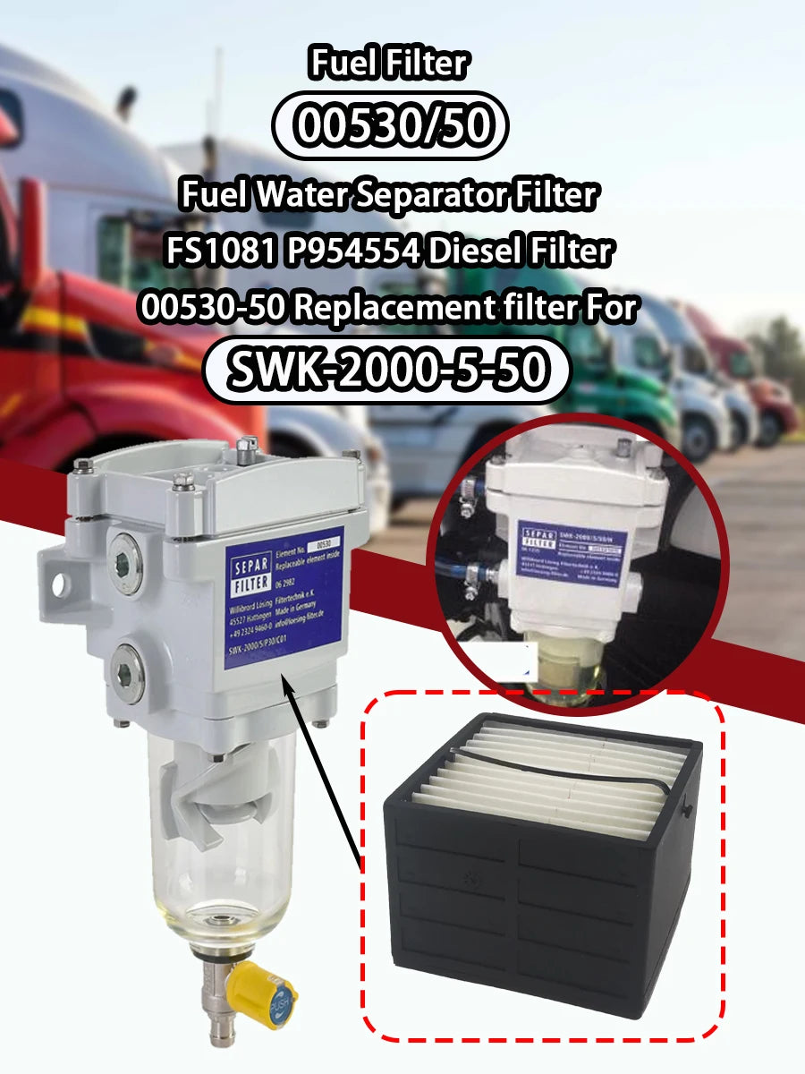00530/50 Fuel Water Separator Filter FS1081 P954554 Diesel Filter 00530-50 Replacement filter For SWK-2000-5-50，30pcs/lot